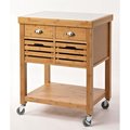 Boraam Kenta Bamboo Kitchen Cart with Stainless Steel Top - Natural 50650